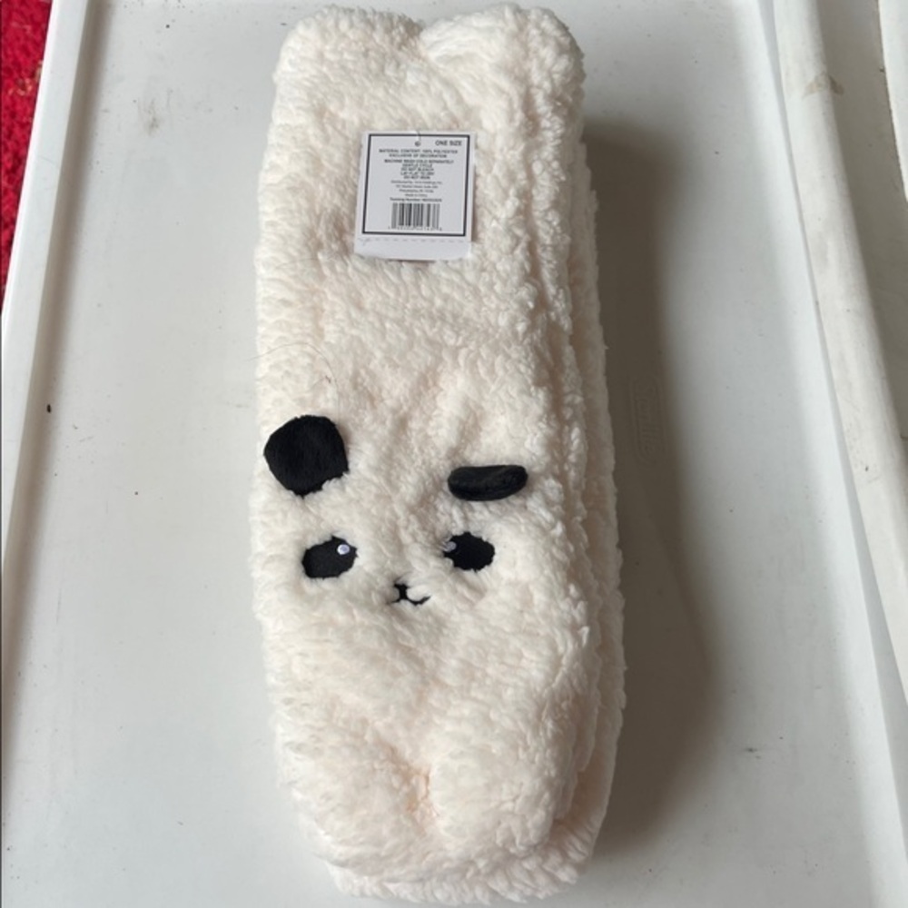 Panda Gripper Sherpa Socks